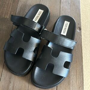 STEVE MADDEN MAYVEN BLACK LEATHER